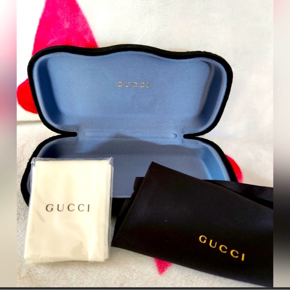 Gucci suede sunglass box, brand new with silk bag and cloth wipe.